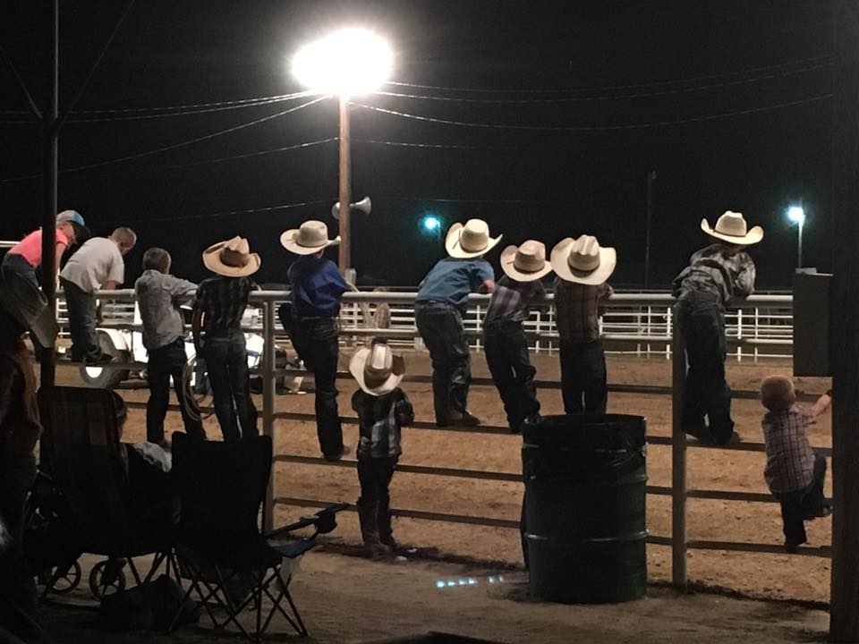 Lincoln County Fair cowboys on fence